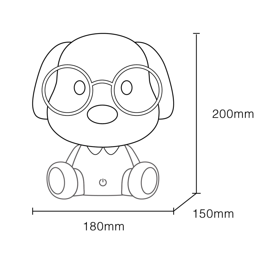 Globo 21761P - Luz nocturna infantil LED recargable y regulable PUPPY 1 W/5 V 500 mAh rosa